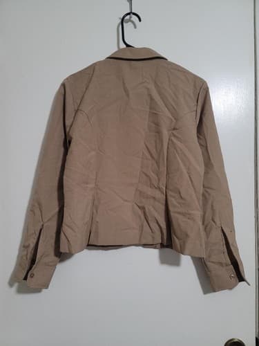 DSCP Marine women Poly/Wool Khaki Long Sleeve Shirt Size: (12/Short) #49 - Thumbnail 2