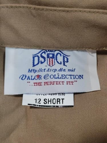 DSCP Marine women Poly/Wool Khaki Long Sleeve Shirt Size: (12/Short) #49 - Thumbnail 3
