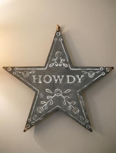Howdy Star Shaped Metal Wall Decor Sign Rustic Farmhouse Western Home Decor #G81