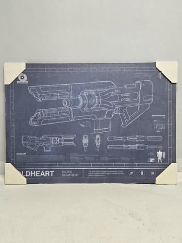 Destiny Coldheart Exotic Trace Rifle Blueprint Mounted Wood Wall Art 8"x10" #G86 - Thumbnail 2