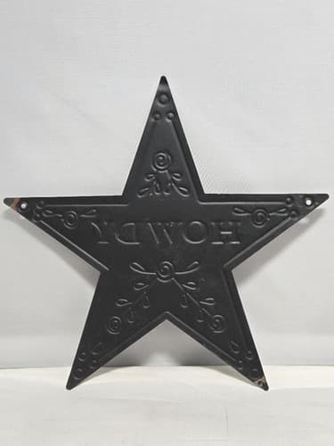 Howdy Star Shaped Metal Wall Decor Sign Rustic Farmhouse Western Home Decor #G81 - Thumbnail 3