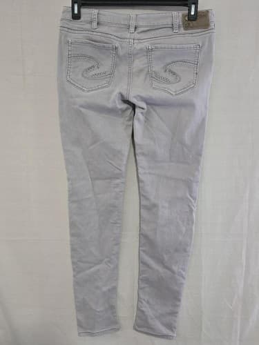 Silver Jeans Co Womens Aiko Mid Super Skinny Jeans 31x31 Blue Denim - Thumbnail 2
