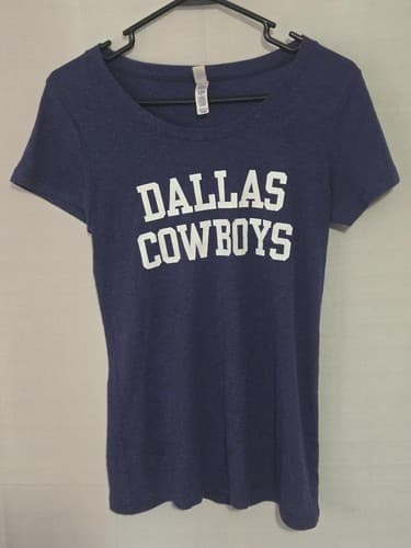 Bella + Canvas Womens Large Blue Dallas Cowboys Miller Lite T Shirt Graphic Tee