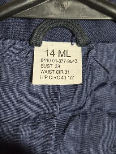 USGI Military Army ASU Service Coat Dress Blue Jacket Women's 14 Medium L #T41t - Thumbnail 11