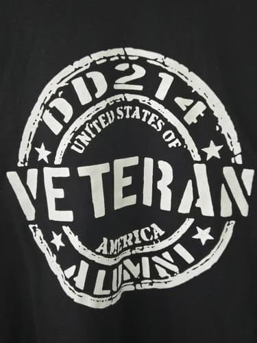 DD214 alumni Black T-Shirt Short Sleeve Men's Size Large Basic Tee VGC #T13t - Thumbnail 2