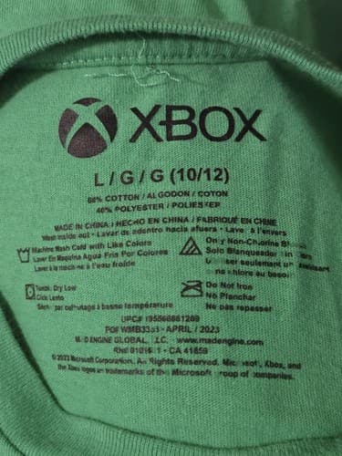 Xbox Graphic T Shirt Youth Large 10-12 Green Logo Gaming Tee - Thumbnail 4