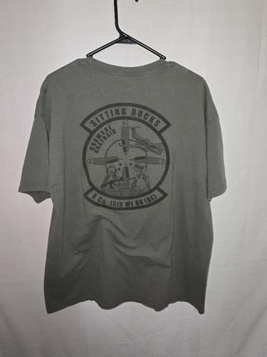 Hanes ComfortSoft 15th MI BN (AE) Graphic T-Shirt XL Army Green Short Sleeve VGC - Thumbnail 4