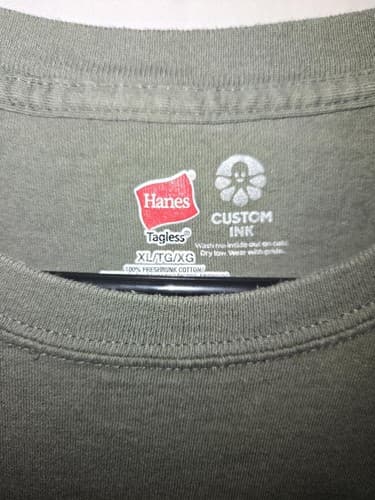 Hanes ComfortSoft 15th MI BN (AE) Graphic T-Shirt XL Army Green Short Sleeve VGC - Thumbnail 3