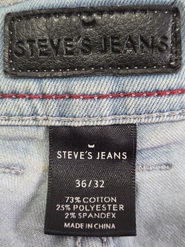 Steve's Jeans Co. Men's Blue Denim Jeans Size 36x32 Classic Straight Leg #T31t - Thumbnail 3
