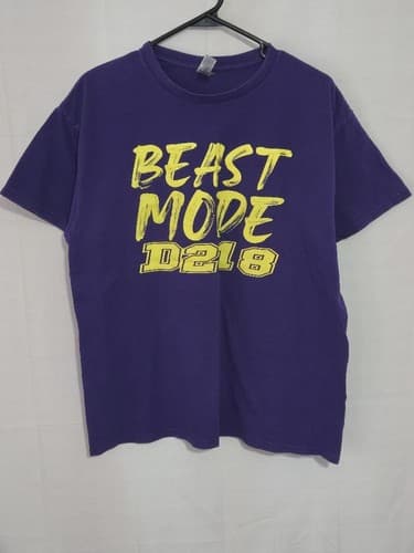 Beast mode Cotton Purple T-Shirt Short Sleeve Men's Size Large Basic Tee #T16t