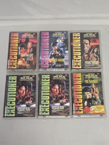 Lot of 6 The Executioner Audiobooks Don Pendleton Mack Bolan Cassette #S81s