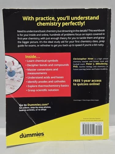 Chemistry Workbook For Dummies with Online Practice Chris Hren Peter Mikulecky - Thumbnail 3