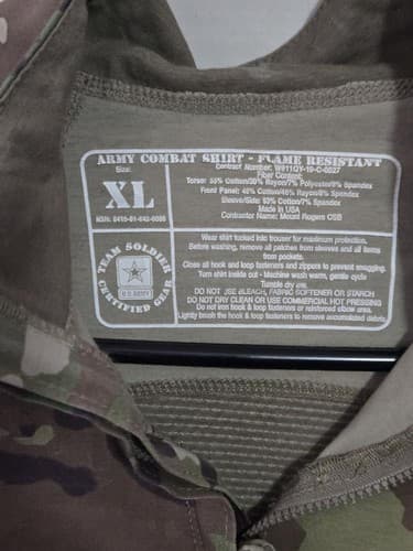 Genuine US Military Issue Army Combat Shirt XL Multicam Type 2 Zipper USGI #S40s - Thumbnail 4