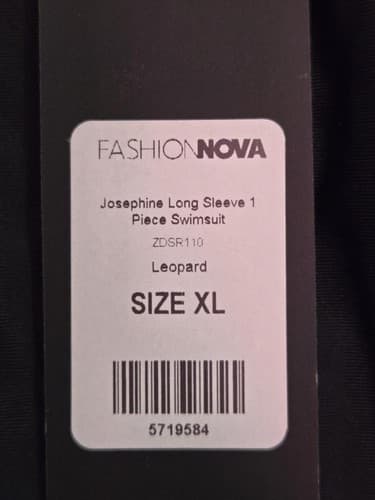 Fashion Nova Josephine Long Sleeve 1 Piece Swimsuit Leopard Women's Size XL #E45 - Thumbnail 4