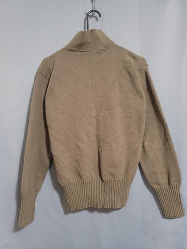 DSCP GARRISON COLLECTION SWEATER MENS MEDIUM BROWN MILITARY ACRYLIC HENLEY #95t - Thumbnail 5