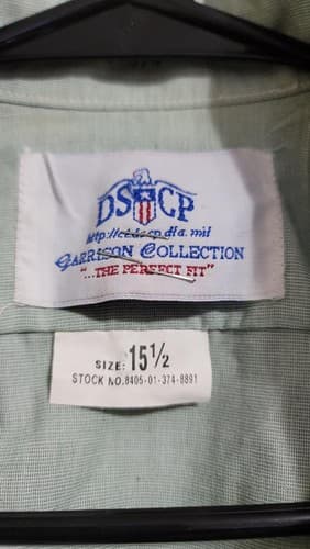 US Army DSCP Short Sleeve Shirt Light Green AG415 Size: (15 1/2) #23oa - Thumbnail 2