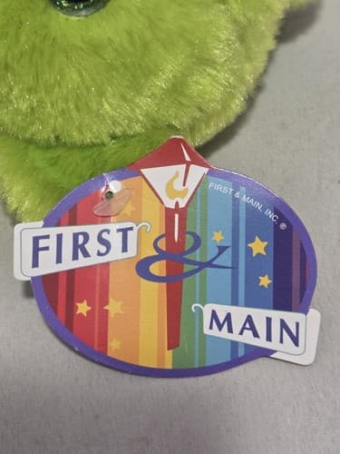 First & Main Green Rainbow Bear Plush 6.5" Sitting Teddy Stuffed Animal #S84s - Thumbnail 3