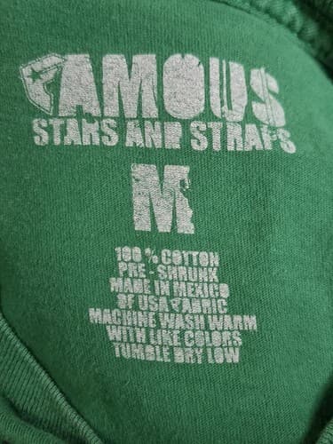Famous Stars and Straps Men's Green T-Shirt Sz Medium Short Sleeve Graphic #T19t - Thumbnail 4