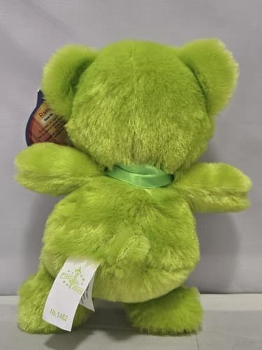 First & Main Green Rainbow Bear Plush 6.5" Sitting Teddy Stuffed Animal #S84s - Thumbnail 2