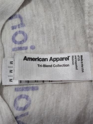 American Apparel unisex Gray Short Sleeve T-Shirt Size Medium Cotton Crew Neck - Thumbnail 5