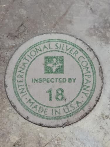 Vintage International Silver Co Round Silverplate Tray Floral Ornate Border 12" - Thumbnail 3