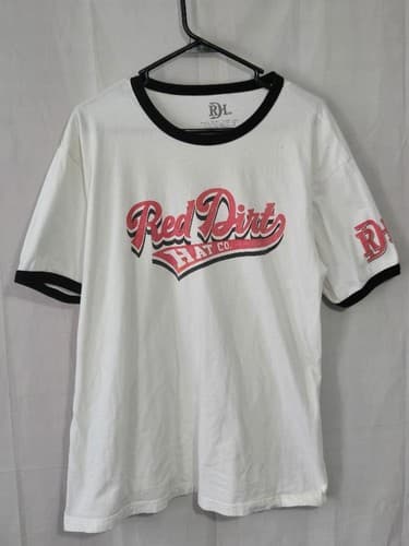 Red Dirt Hat Co. White Graphic T-Shirt Short Sleeve Men's Size XL Western #T11t