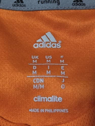 Adidas Men's Training Shirt Medium Orange Short Sleeve Athletic Tee #E91e - Thumbnail 3