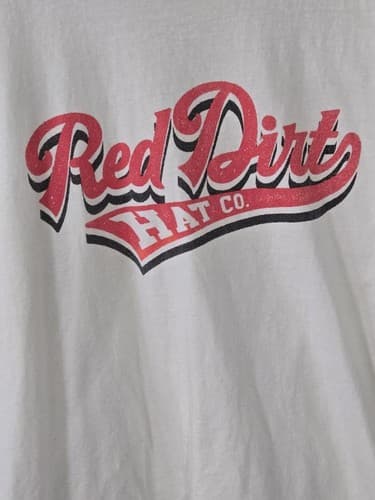 Red Dirt Hat Co. White Graphic T-Shirt Short Sleeve Men's Size XL Western #T11t - Thumbnail 2