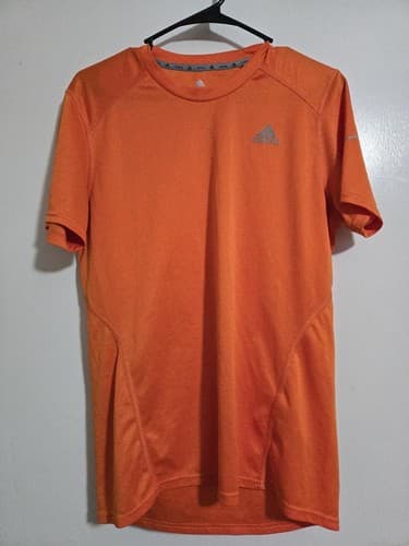 Adidas Men's Training Shirt Medium Orange Short Sleeve Athletic Tee #E91e
