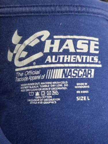 Chase Authentics Men's Blue Short Sleeve T-Shirt Size Large Racing Graphic #T12t - Thumbnail 4