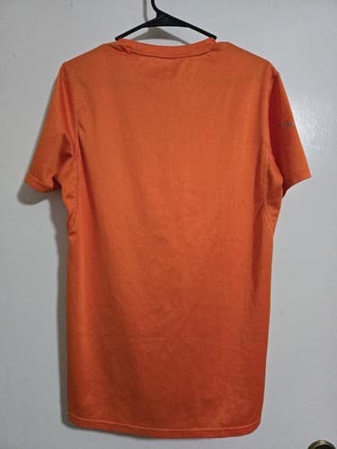 Adidas Men's Training Shirt Medium Orange Short Sleeve Athletic Tee #E91e - Thumbnail 2