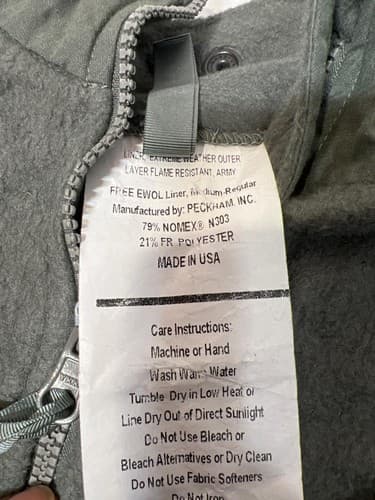 Nomex EWOL Liner Jacket MED REG Flame Resistant – US Army Aircrew Green#P38p - Thumbnail 6
