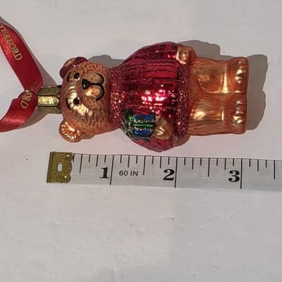 Waterford Holiday Heirlooms Set of 3 Glass Teddy Bear Christmas Ornaments - Thumbnail 8
