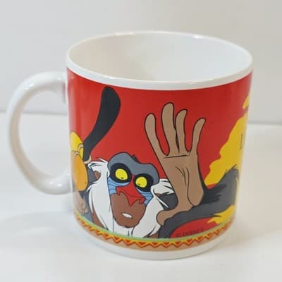 Vintage Disney The Lion King Simba And Rafiki Oversized Mug EMA Germany HTF - Thumbnail 3