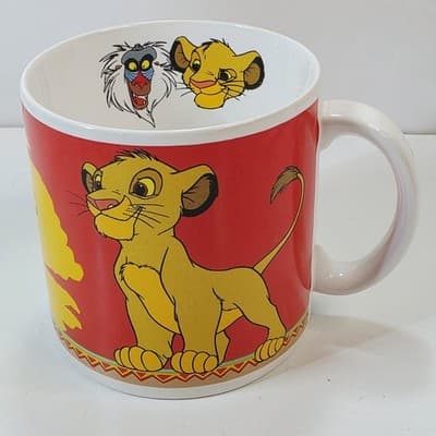 Vintage Disney The Lion King Simba And Rafiki Oversized Mug EMA Germany HTF