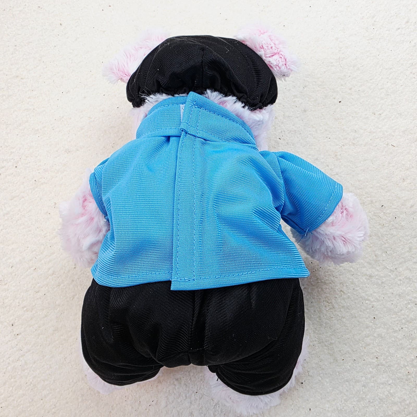 DolliBu Plush Police Soft Pink Sitting Pig Stuffed Animal Removable Clothes 10" - Thumbnail 4