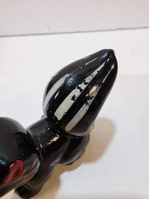 Vintage Black White Redware Skunk Figurine Made in Japan Hand Painted Mammal - Thumbnail 5