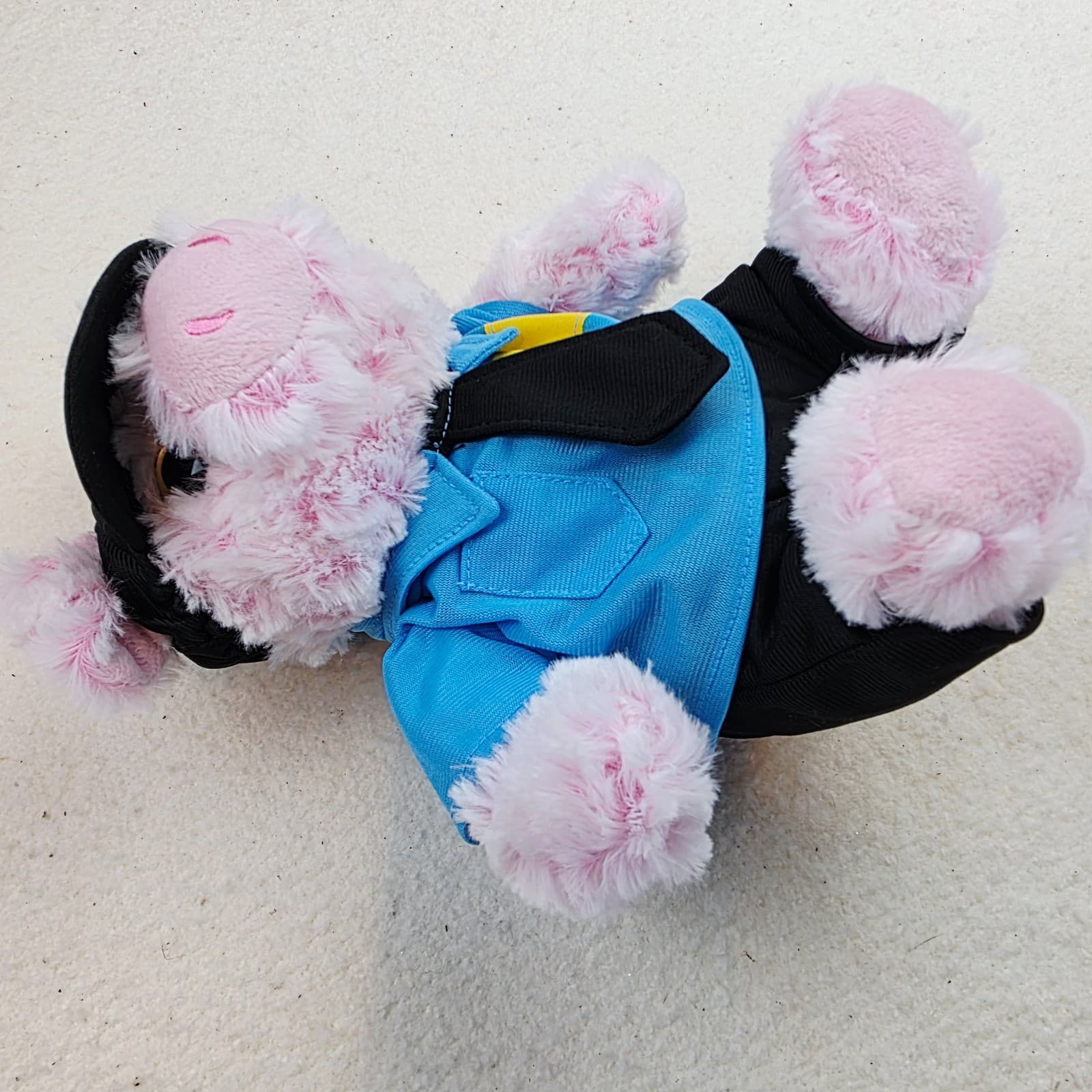DolliBu Plush Police Soft Pink Sitting Pig Stuffed Animal Removable Clothes 10" - Thumbnail 2