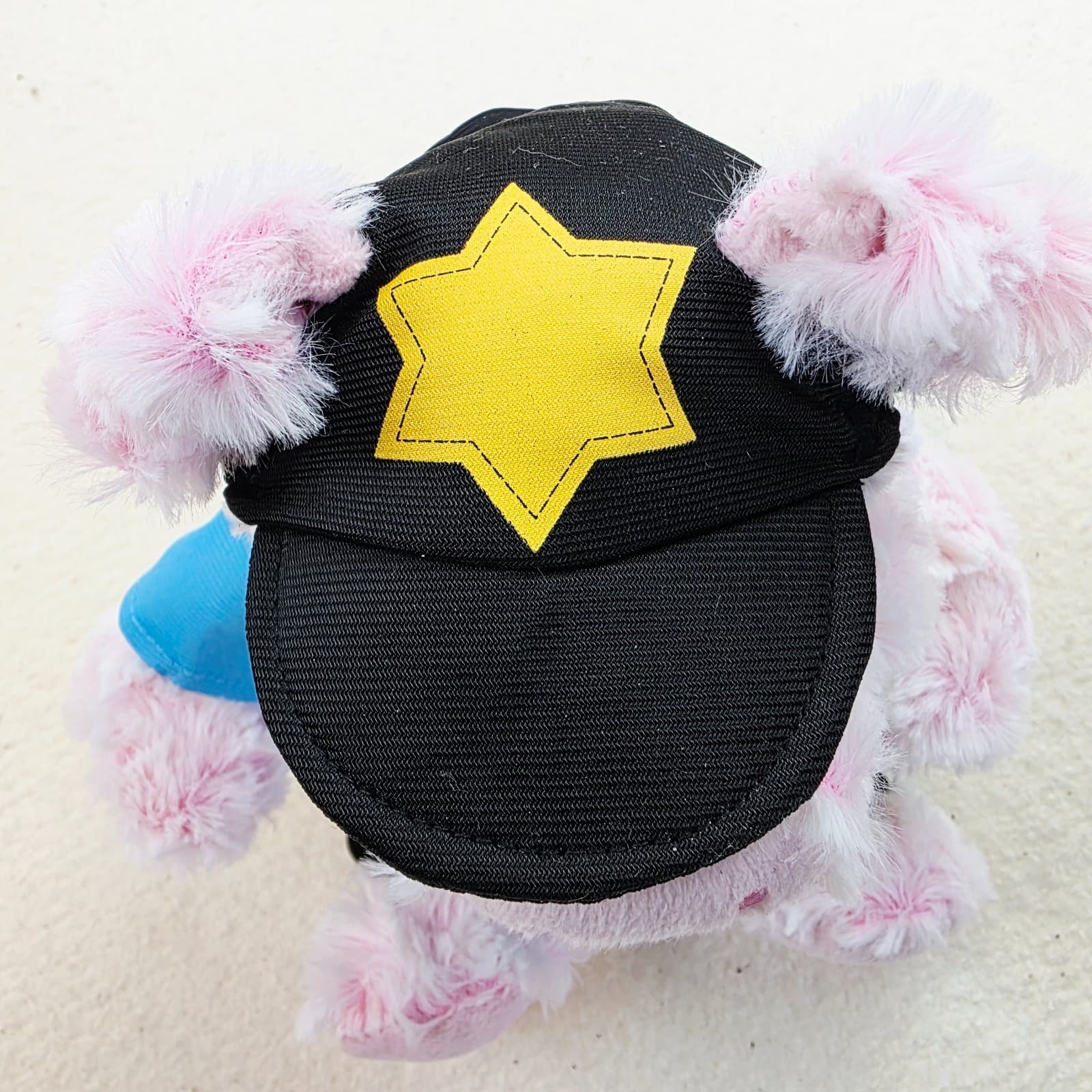 DolliBu Plush Police Soft Pink Sitting Pig Stuffed Animal Removable Clothes 10" - Thumbnail 7