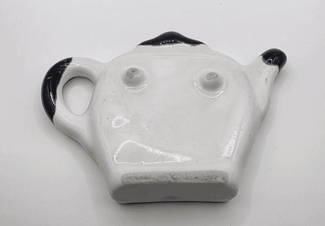 Vintage Florida Souvenir Stoneware Tea Bag Holder Teapot Shaped Sailboat Graphic - Thumbnail 3