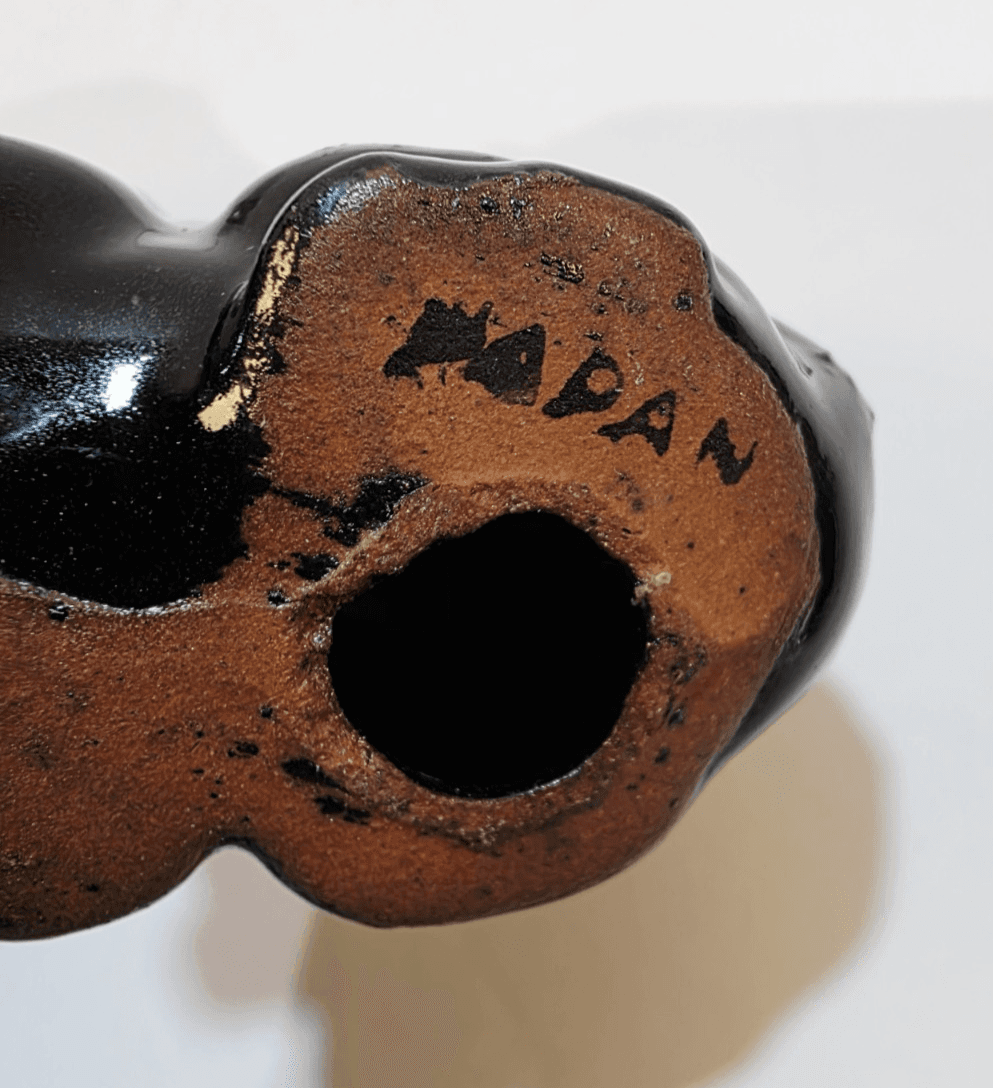 Vintage Black White Redware Skunk Figurine Made in Japan Hand Painted Mammal - Thumbnail 4