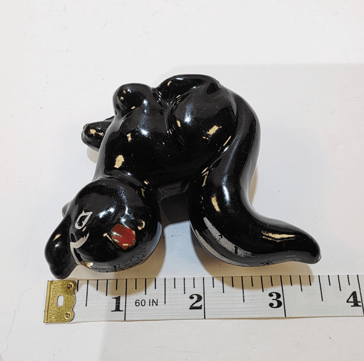 Vintage Black White Redware Skunk Figurine Made in Japan Hand Painted Mammal - Thumbnail 12