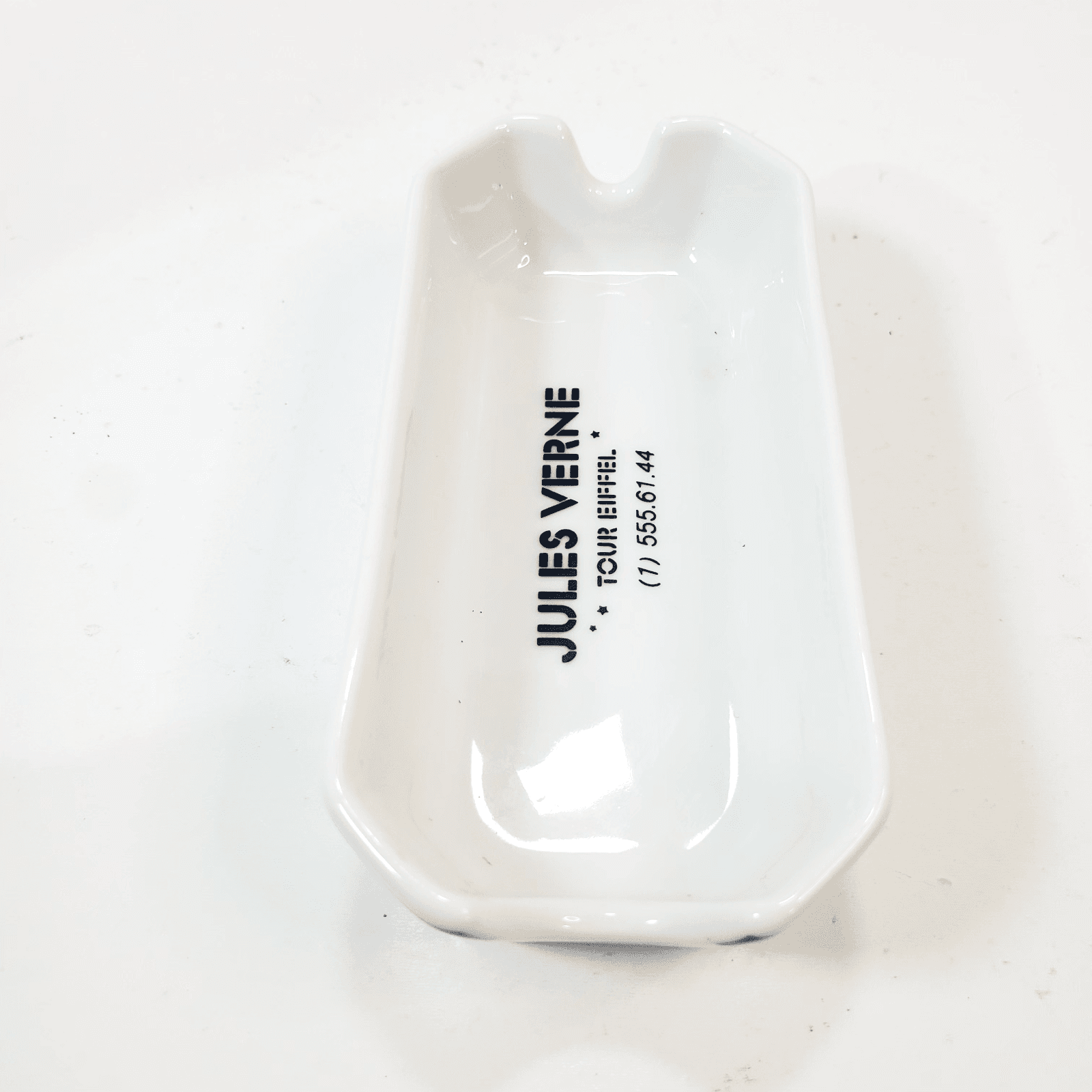 Jules Verne Tour Eiffel Bauscher Weiden German Porcelain Ashtray Trinket Tray - Thumbnail 2
