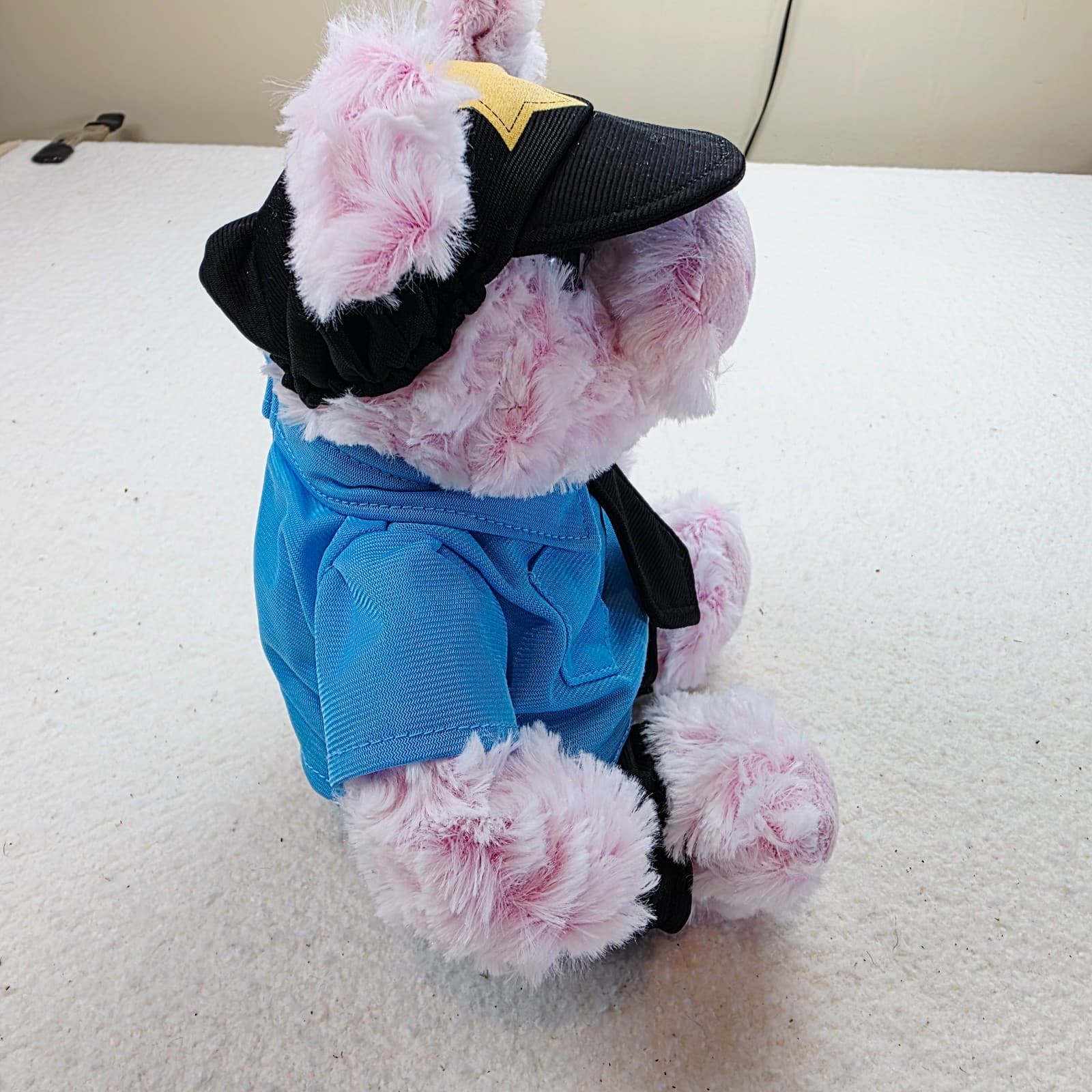 DolliBu Plush Police Soft Pink Sitting Pig Stuffed Animal Removable Clothes 10" - Thumbnail 3