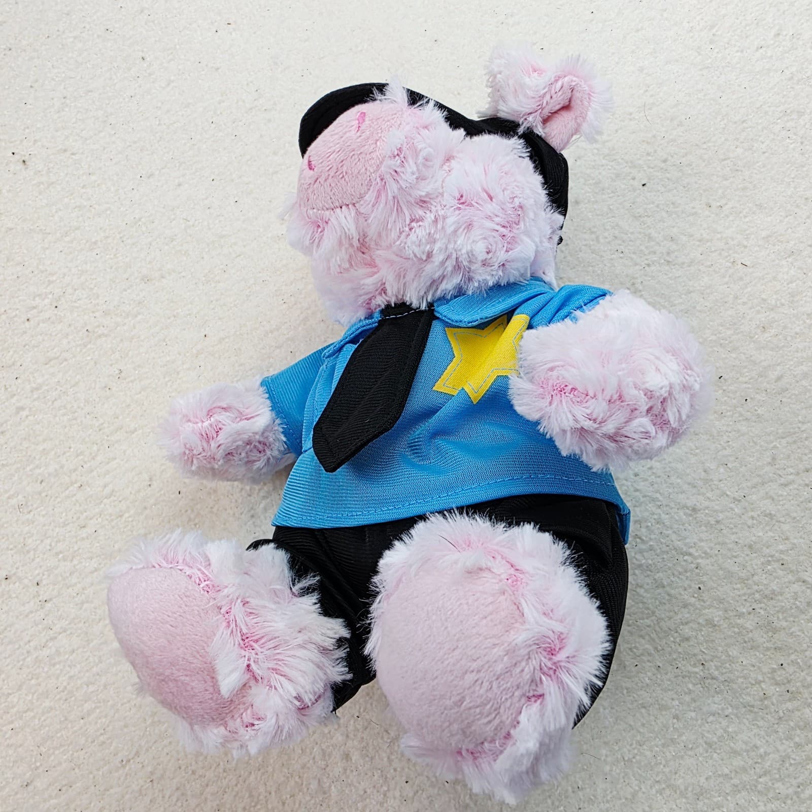 DolliBu Plush Police Soft Pink Sitting Pig Stuffed Animal Removable Clothes 10" - Thumbnail 5