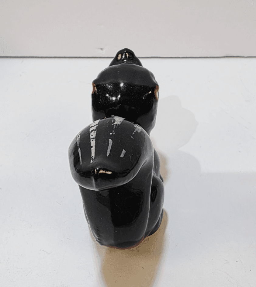 Vintage Black White Redware Skunk Figurine Made in Japan Hand Painted Mammal - Thumbnail 7