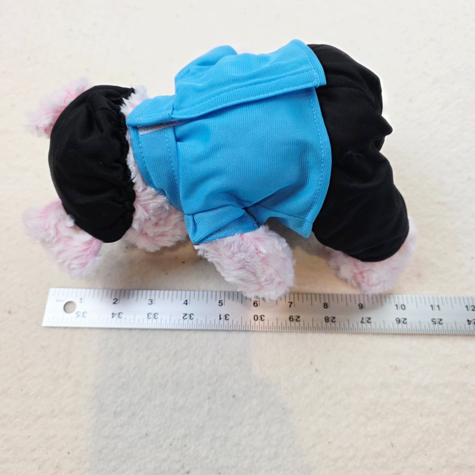 DolliBu Plush Police Soft Pink Sitting Pig Stuffed Animal Removable Clothes 10" - Thumbnail 10