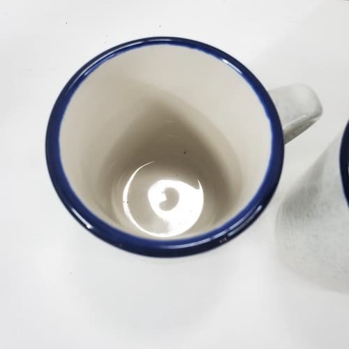 Vintage Syracuse China Stoneware Cobalt Rim Coffee Mug Speckle Blue #10H - Thumbnail 3