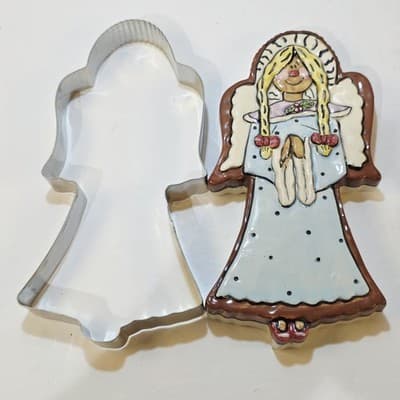 Vtg 2003 Blue Sky Claywork’s Angel Cookie Cutter and Stamp By Heather Goldminc - Thumbnail 2