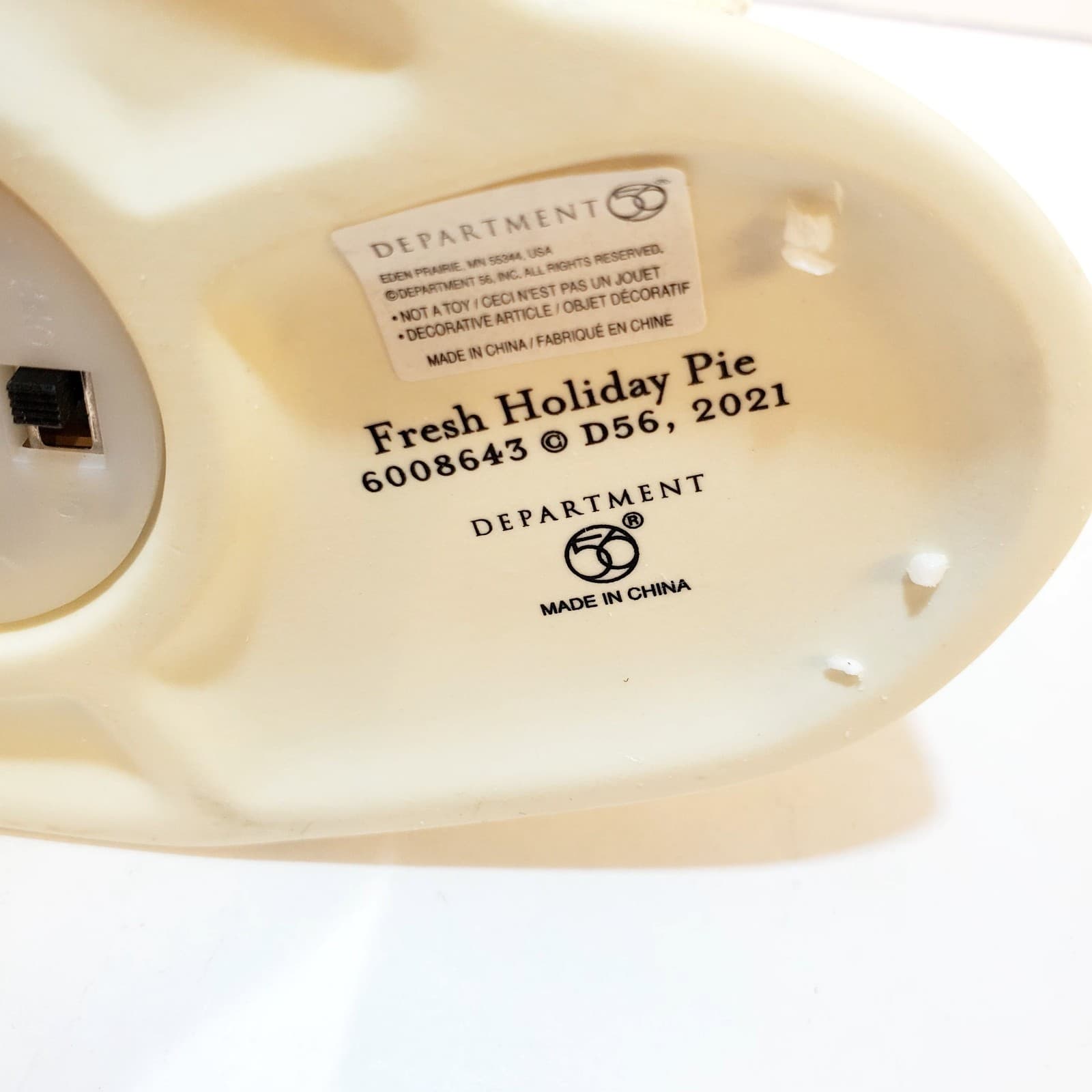 Department 56 Snowbabies FRESH HOLIDAY PIE Porcelain Figurine Oven Lights Up - Thumbnail 8